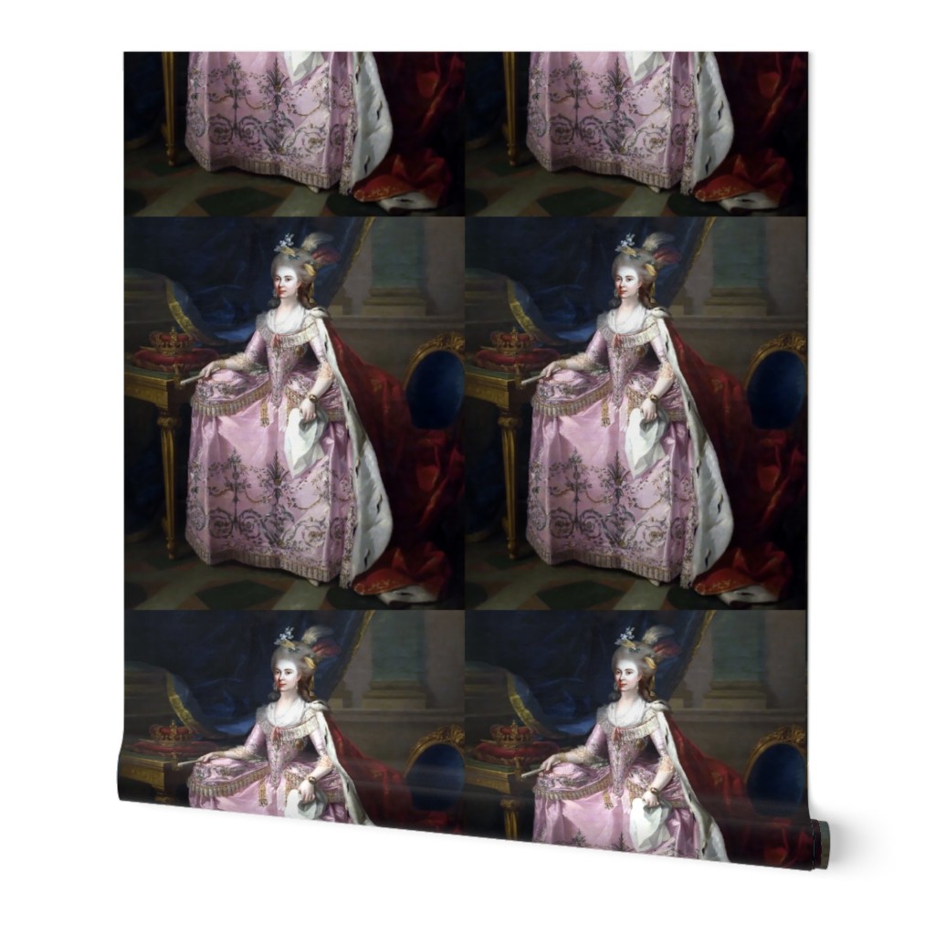 Marie Antoinette inspired queen crowns palace flowers floral roses baroque rococo roses pink silver gowns victorian feathers red fans royal portraits embroidery bracelets elegant gothic lolita egl pouf 18th century Bouffant grey white hair capes historica