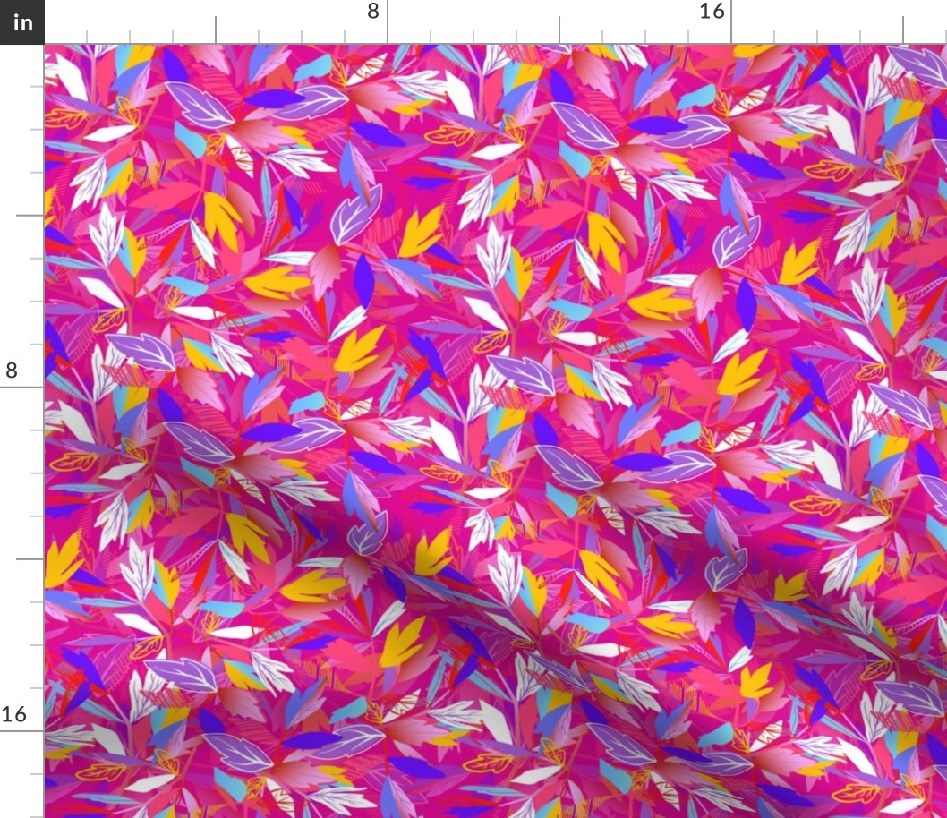 Pattern with colorful leaves