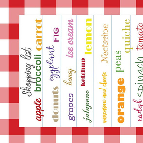 ABC Tea Towel Challenge Shopping list