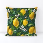 Fresh Lemons | Large | Green Faux Texture