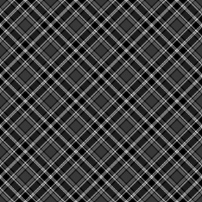 Black and White Diagonal Plaid