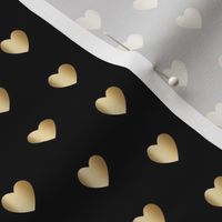 Small gold hearts on black