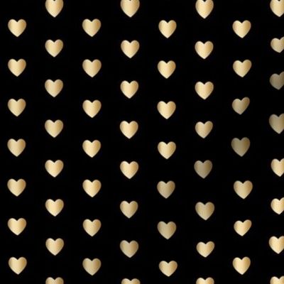 Small gold hearts on black