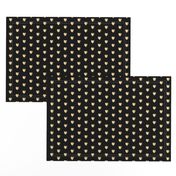 Small gold hearts on black