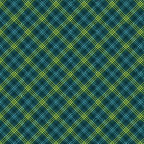 Navy and Lime Diagonal Plaid