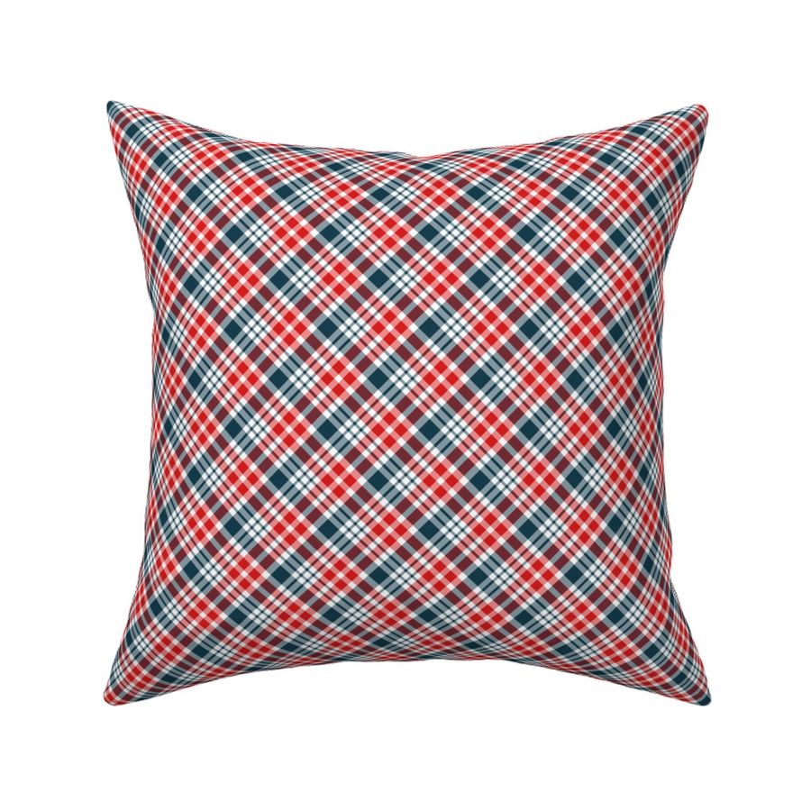 Small Navy and Red Diagonal Plaid