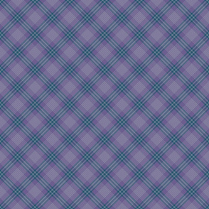 Purple and Teal Diagonal Plaid - Small Scale