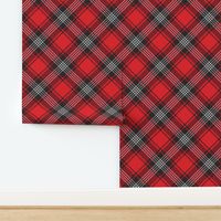 Black and Red Diagonal Plaid