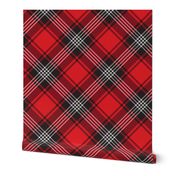 Black and Red Diagonal Plaid