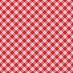 Red and White Diagonal Plaid