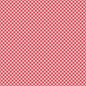 Red and White Diagonal Gingham - Small Scale