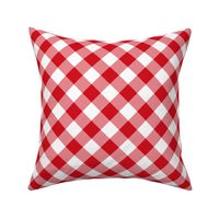 Red and White Diagonal Gingham - Large Scale