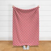 Red and White Diagonal Gingham - Large Scale