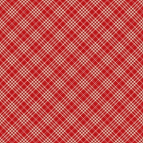 Small Red and Tan Diagonal Plaid