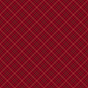 Small Red and Burgundy Diagonal Plaid