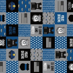 6" Police officers cheater quilt - United States