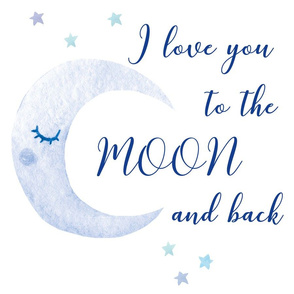 18x18" i love you to the moon and back lovey dark blue