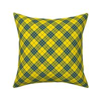 Bright Blue and Yellow Diagonal Plaid