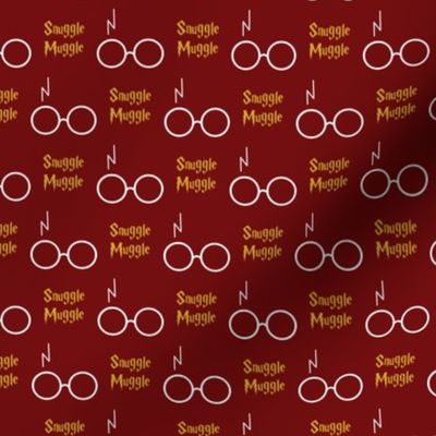 wizard glasses - maroon - 1 inch glasses