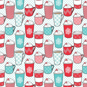 Large Christmas Coffee Mug Pattern on White