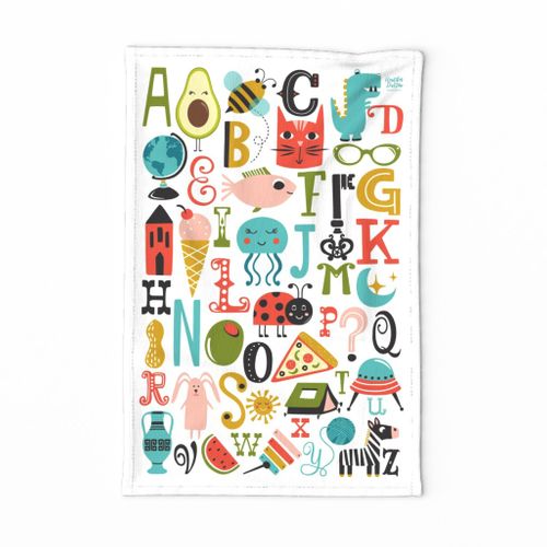 ABC's - Illustrated Alphabet Tea Towel