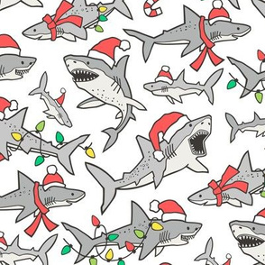 Christmas Holidays Winter Sharks Shark Grey