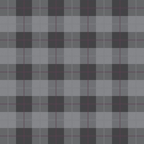 grey flannel buffalo check with magenta accent stripe