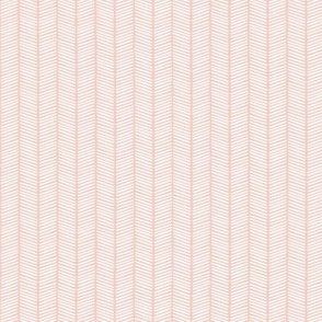 Hand-Drawn Herringbone Chevron in Pale Pink on Blush - Small