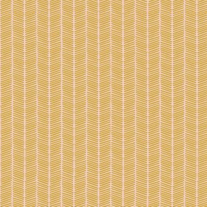 Hand-Drawn Herringbone Chevron in Gold on Blush Pink - Small