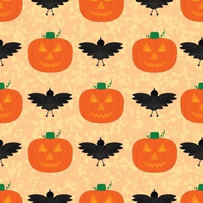 Pumpkins and Black Birds