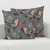 Happy Robins! - Pink/Gray - Summer