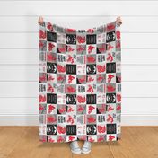 6" red motocross cheater quilt blanket - rotated