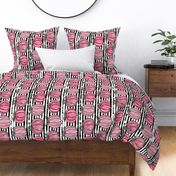 Pink Painted Pumpkins Black Distressed Stripes rotated - large scale