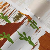 Desert Modernism-Cactus- White Mustard Rust Ochre Sienna- Small Scale