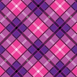 pink purple plaid 6 diagonal