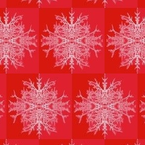 Scandi Red SketchyWhite Snowflakes