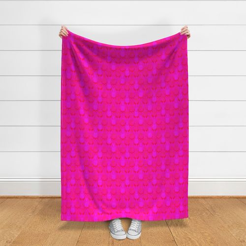 small pineapple ikat - hot hot pink