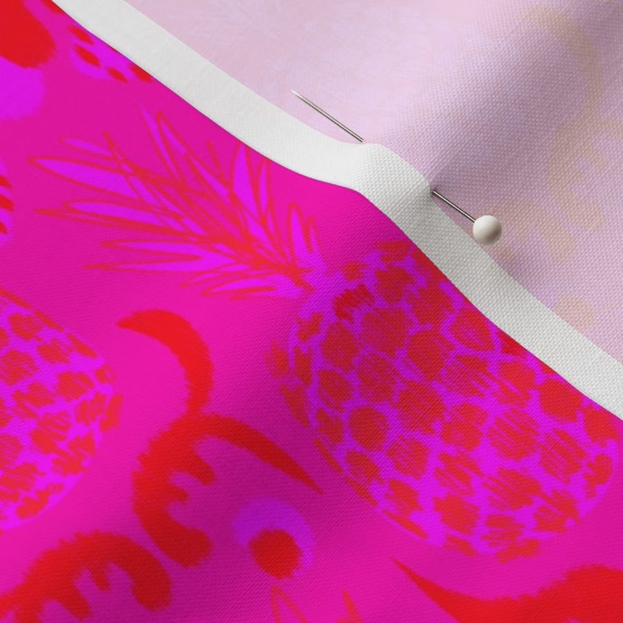 small pineapple ikat - hot hot pink