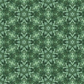 Grass Green Flowers Kaleidoscopic Pattern 