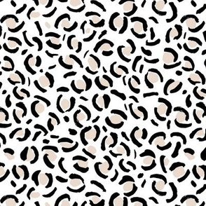 Minimalist round leopard spots animal print panther boho neutral nursery sand white black