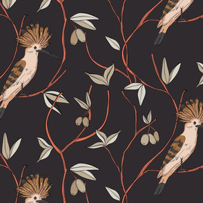 Hoopoe  bird pattern 