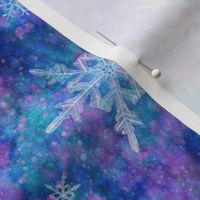 Snowflakes on watercolor background