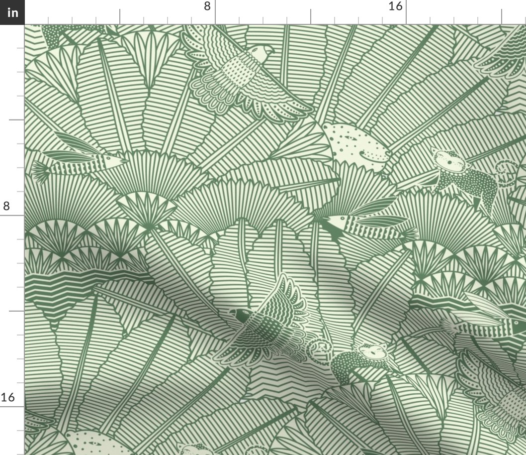 Teal Green Jungle Sunset