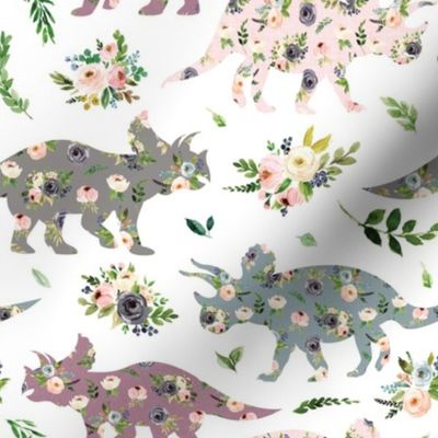 patchwork floral triceratops 