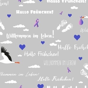 hello preemie! german text - hallo frühchen!