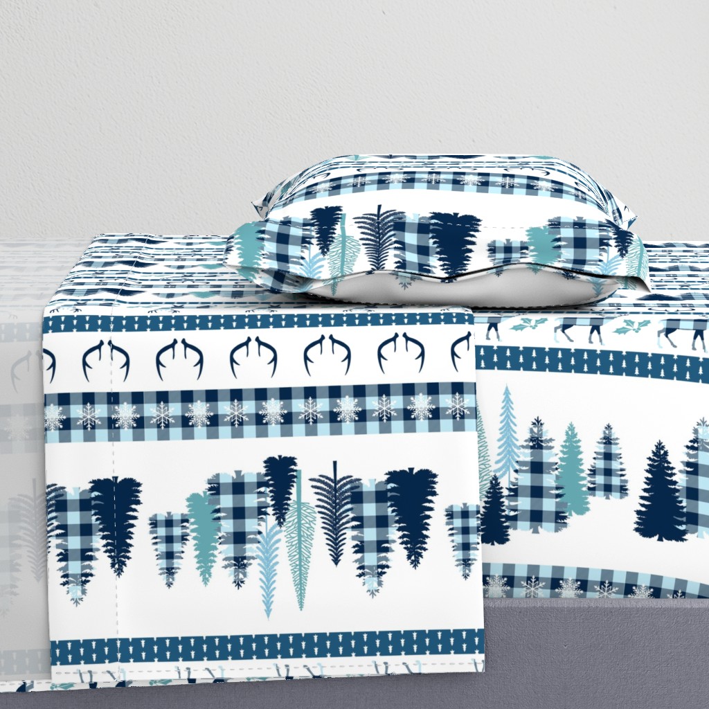 Blue and white plaid winter kid blanket