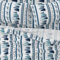 Blue and white plaid winter kid blanket