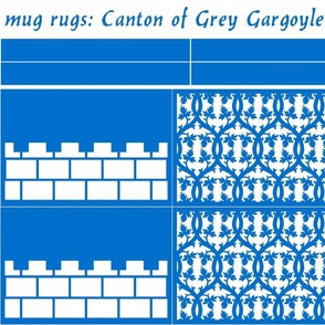 mug rugs: Canton of Grey Gargoyles (SCA)