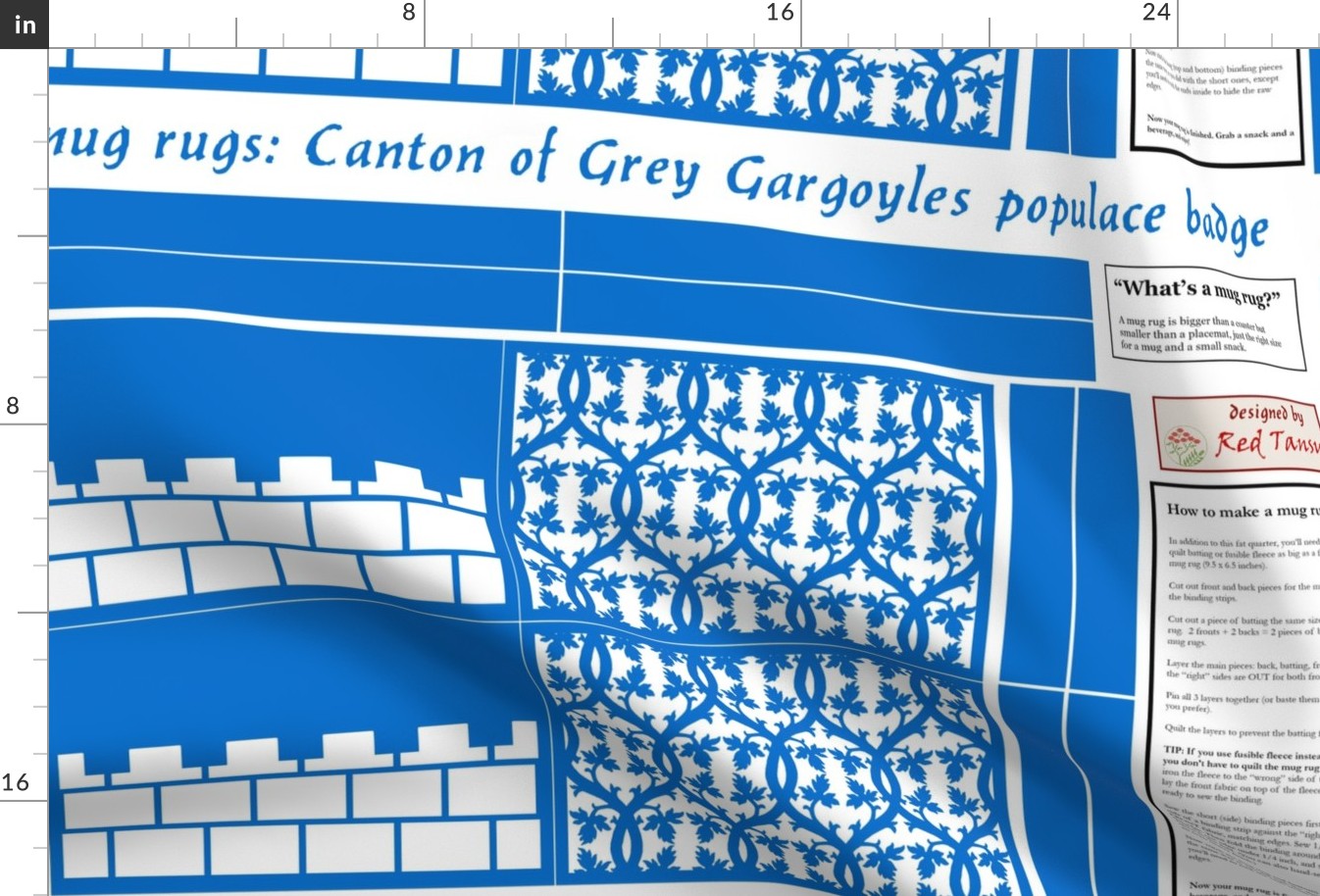 mug rugs: Canton of Grey Gargoyles (SCA)