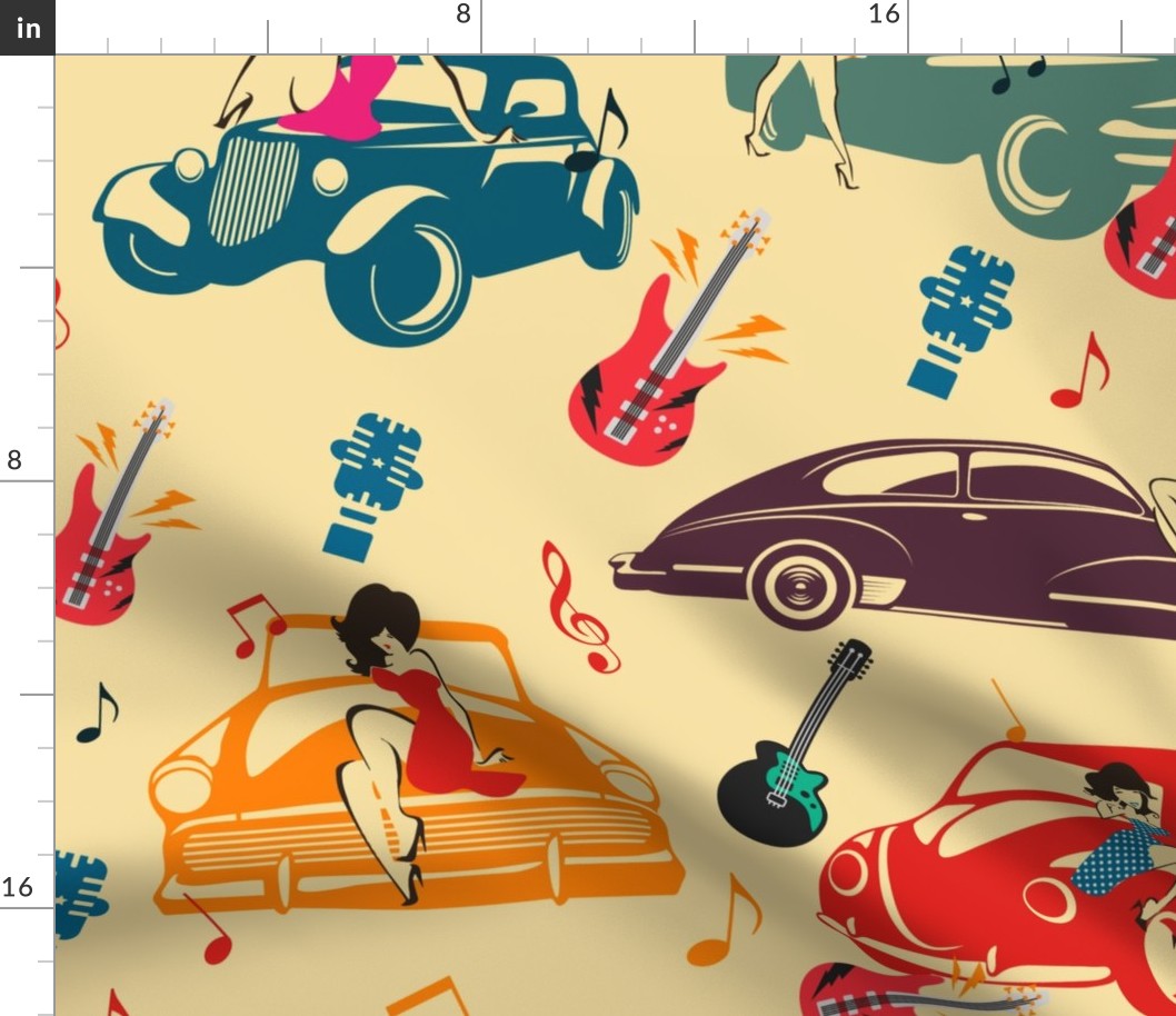Rockabilly Mania Hot Rods and Pin Ups- Large Scale
